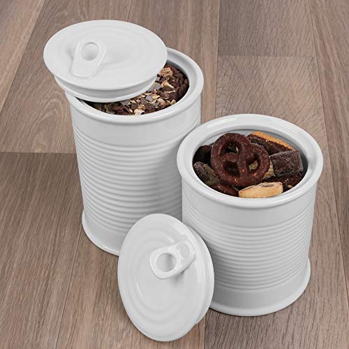 Holst Porzellan SL 012 SET 2 Vorratsdosen-Set/Lagerdosen Konserve 2-TLG, Porzellan, weiß, 1,2 L