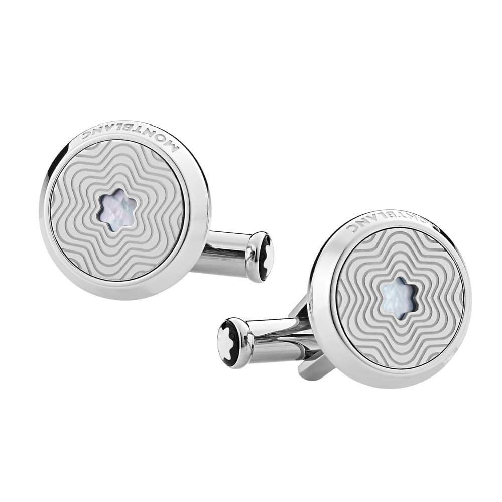 【新品未使用】MONTBLANC ステンレスカフリンクス Montblanc Star Steel MOP 123808 Cufflinks : Amazon.co.uk: Fashion