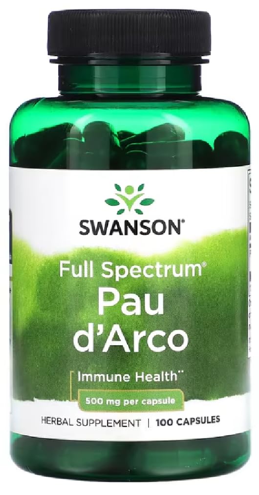 Swanson - Full Spectrum Pau d'Arco 500 mg | Natürliche Unterstützung für das Immunsystem - 100 Kapseln