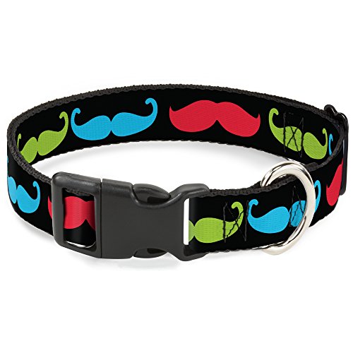 Cuello de clip ajustable para perros pequeños con estampado de bigotes Buckle Down 2
