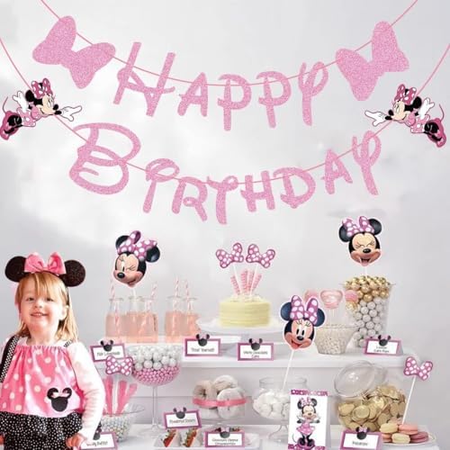 Swiftion 핑크 마우스 생일 축하 배너 — 사진 4