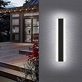 Ritif Aplique de Pared Exterior/Interior LED 30CM Aluminio Lámpara de Pared IP65 Blanco Frío 9W 6000K Moderna para Balcón Patio Jardín Balcón