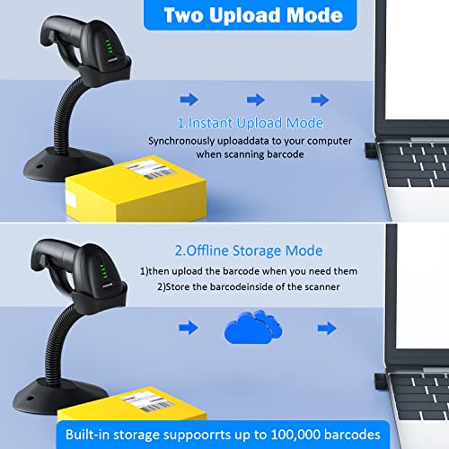 Symcode-Bluetooth-Wireless-2D-Barcode-Scanner-with-Auto-Sensing-Stand-Handfree-QR-Bluetooth-Barcode-Scanner-with-Battery-Level-Indicator-More-to-one-Mode