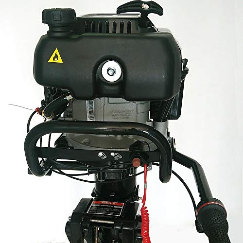 HYYKJ Outboard Motor Boat Engine 6.5 HP 4 Stroke 196CC Outboard Motor Marine Inflatable Fishing Boat Engine with CDI Water Air Cooling System 25\'\' Shaft (6.5 HP 4 Stroke 196CC 25\'\' Shaft)