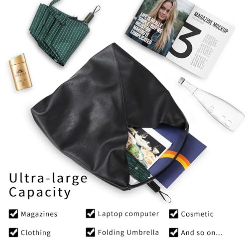 Bolso Tote de cuero PU para mujer, suave y grande miniatura 3