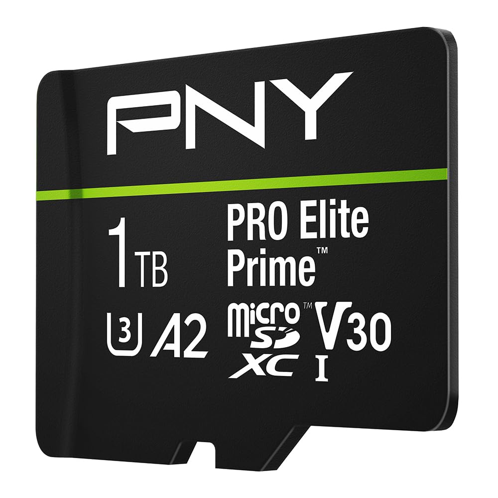 Photo 1 of PNY 1TB PRO Elite Prime™ C10 U3 V30 A2 microSDXC Flash Memory Card – Ultra-Fast Speeds, Read 200MB/s, Write 150MB/s, 4K UHD, Full HD, UHS-I, for Smartphones, Drones, Action Cameras