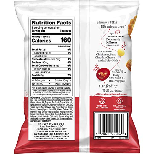 Off the Eaten Path Veggie Puffs, Spicy Cheddar, 1.125oz (Pack of 16) - Thumbnail 3