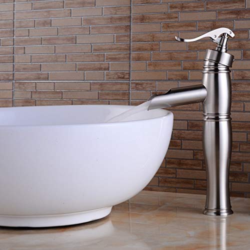 Robinet cascade nickel contre éclaboussures mitigeur bassin salle de bain
