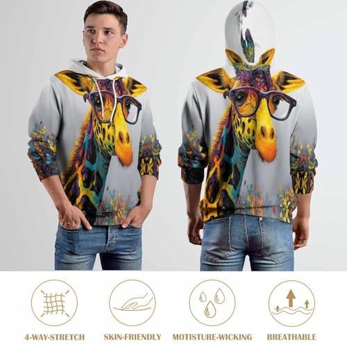 Sweat à capuche girafe pull chaud à manches longues pour le week-end - 5