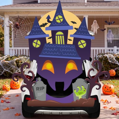  Halloween Purple Castle Trunk Or Treat Car Decorations - image 4