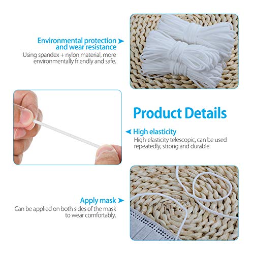 image for Lyplus Elastic Bands for Sewing 1/8 inch, 100 Yard Elastic String for 