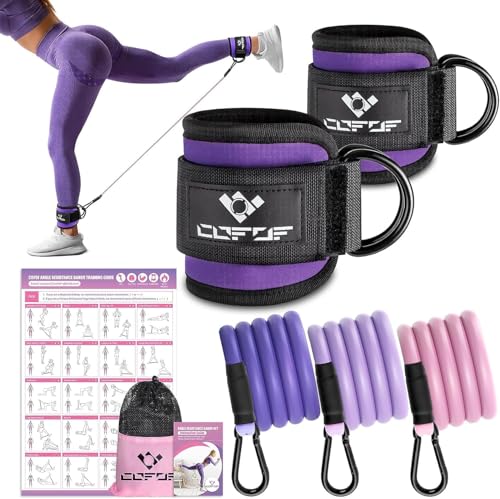 Ankle Resistance Bands with Cuffs, Ankle Bands for Working Out, Kickbacks Hip, Leg Glute Exercise...