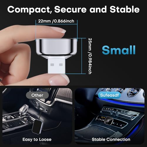 Image of 2-in-1 Wireless CarPlay and Android Auto Adapter, Plug and Play Dongle, Fast Auto-Connect, No Delay, for iPhone and Android, USB /USB-C Port, Black
