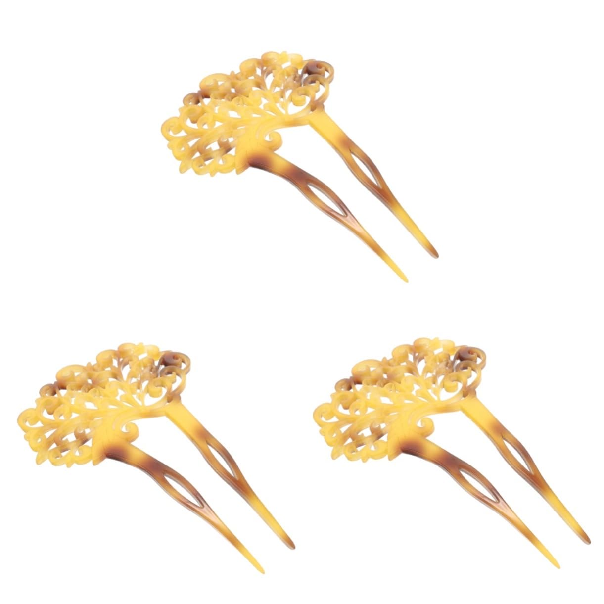 Didiseaon 3 Piezas horquilla antigua tiara pasadores pasador de pelo joyas para el cabello alfileres franceses palos de pelo Pavo real sombrerería Decorar Accesorios para el cabello Acrílico