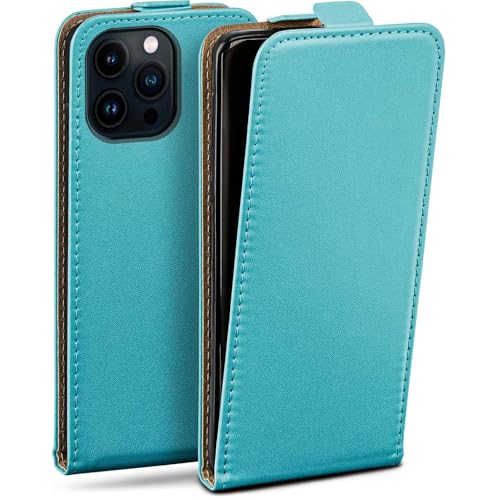 Étui de protection iPhone 14 Pro moex rabat turquoise 360