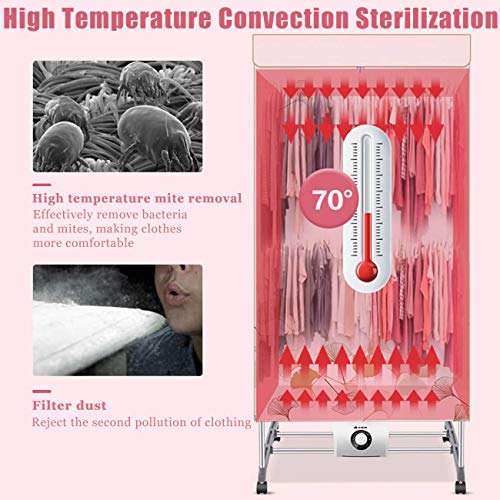 QIMO Asciugatrice Pieghevole Elettrica Portatile Regolabile con Timer A Basso Rumore per La Casa, Lavanderia, Asciugatrice Portatile da 1000 W per Appartamenti - Image 3