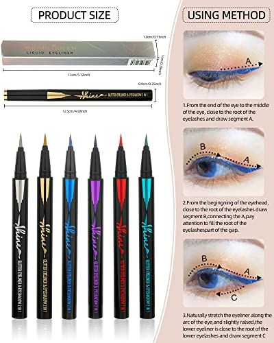 Green Glitter Eyeliner Liquid Liner, 1Pcs Green Metallic Pearlescent Satin Shimmer Sparkling Eye Liner Waterline Eyeshadow Pen, Long Lasting High Pigmented Waterproof Smudge-Proof Eyeliner Pencil Eye Makeup Gift For Women Girl #TOP5