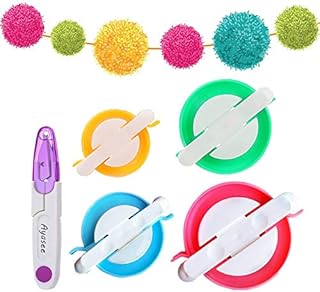 Pompom Maker, 4 Sizes Pom pom Makers for Fluff Ball Weaver Needle Craft DIY Wool Knitting Craft Tool Set Decoration +1PS Scissors (5)
