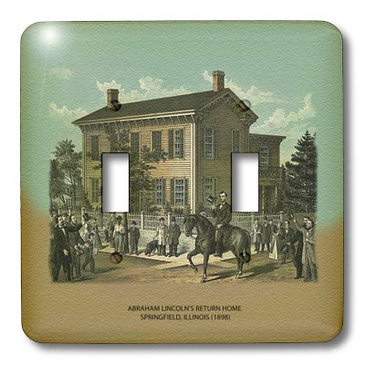 Interrupteur double Abraham Lincoln Springfield commande électrique murale deco - 4