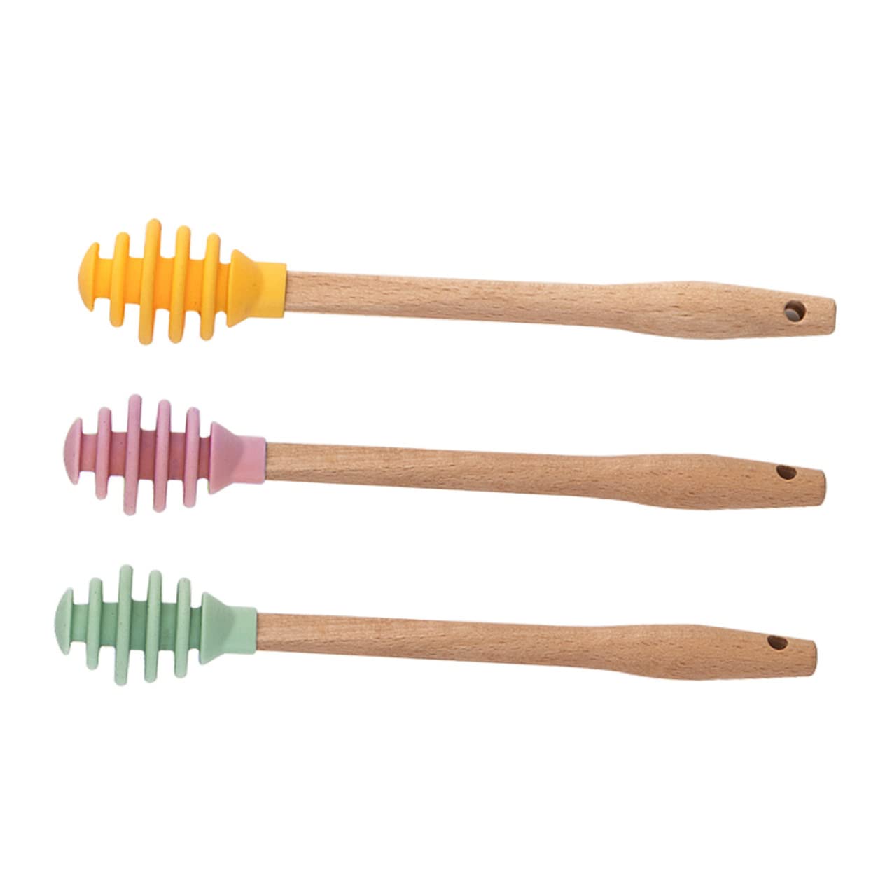 KICHOUSE 1 Set 3pcs Honey Stirrer Honey Stirring Honey Dipper Stick Honey Dippers Bulk Mini Honey Jars Honey Twirler Mini Whisk Mini Honey Dipper Honey Spoon Honey Sticks Wooden re-usable