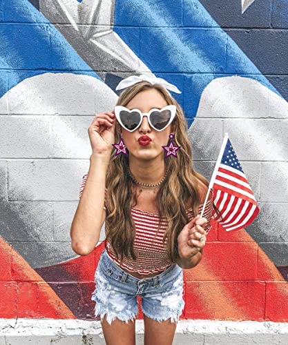 American-Flag-Earrings-4th-of-July-Earrings-for-Women-Beaded-Heart-Star-Flag-Dangle-Drop-Earrings-Handmade-Independence-Day-Patriotic-Earrings-Holiday-Gifts