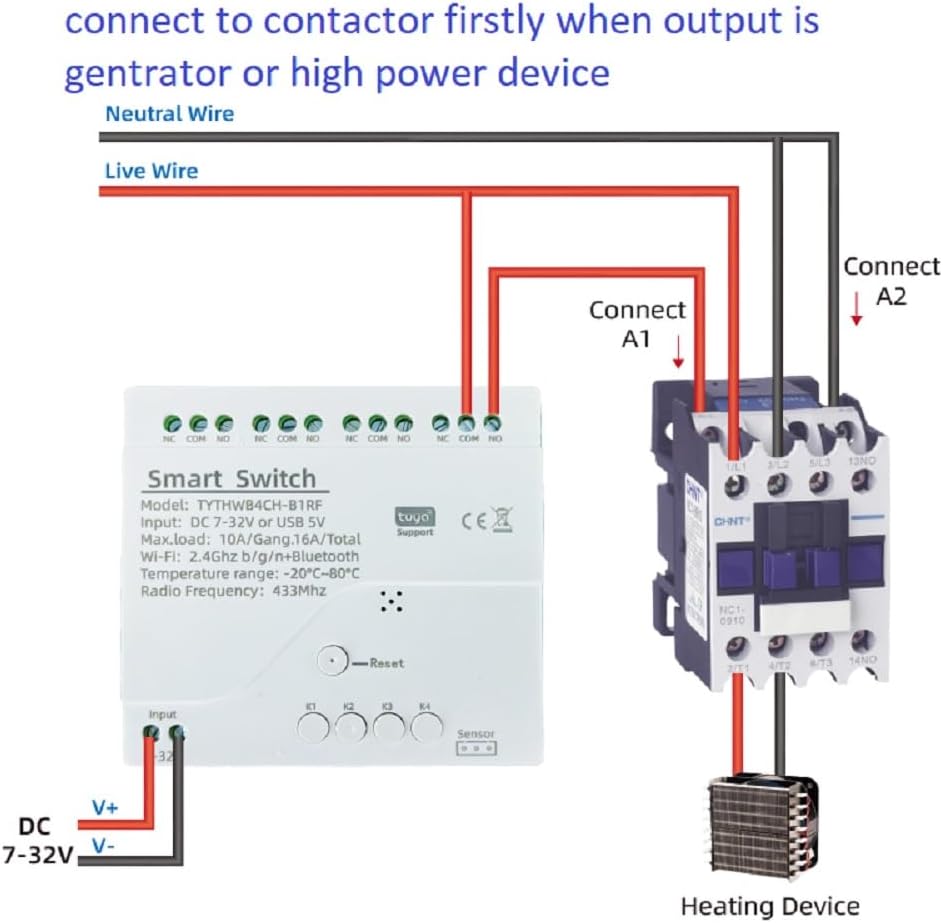 MHCOZY Dry Contact Tuya Smart Relay Switch with Temperature and Humidity Monitoring, WiFi Thermostat Controller Compatible with Alexa 6 51Hc5m7OgGL. AC SL1000