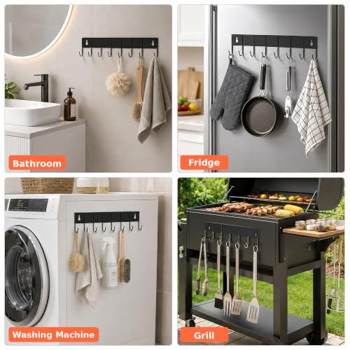 SMRCAD-Metal-Magnetic-Spice-Rack-4-Pack-with-Hook--Heavy-Duty-Iron-construction-dust-resistant-fits-condiment-bottles-includes-screws-for-optional-wall-mount