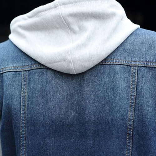 Men's Trucker Hooded Jacket Male Casual Washed Cotton Hoodie Jacket Men Slim Fit Jean Jacket With Hood4
