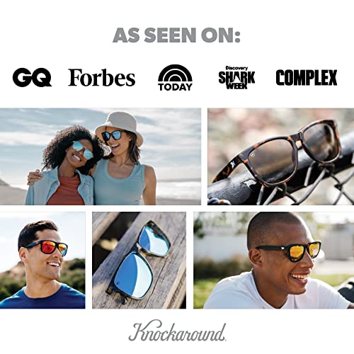 Knockaround Classics Polarized Sunglasses for Men & Women - Impact Resistant Lenses & Full UV400 Protection, Black On Black Frames/Black Lenses