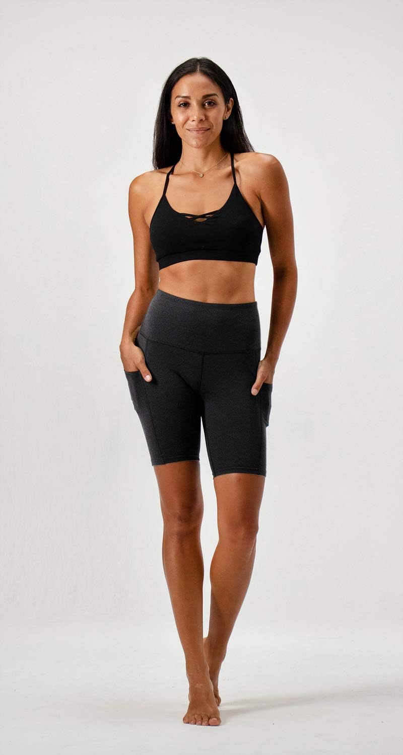 DEVOPS Women's 2-Pack High Waist Workout Yoga Running Exercise Shorts with Side Pockets - Image 4