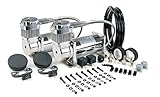 VIAIR 380C Dual Air Compressor for Air Suspension (2 Pack) 12V Continuous Duty Cycle Compressor for Air Tanks, Bags, Air Horns 200 PSI (Chrome)