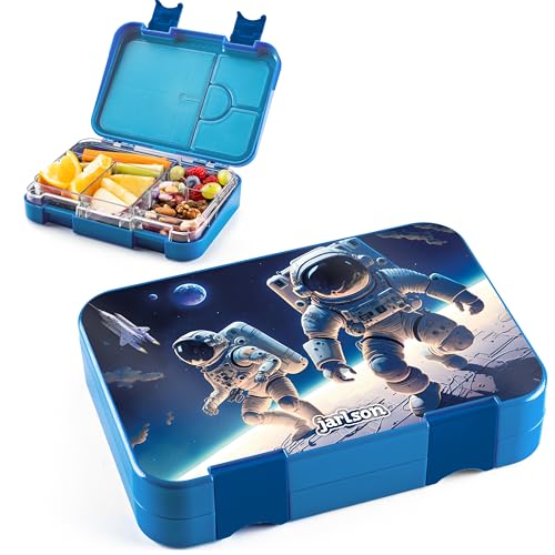Jarlson&reg; Brotdose Kinder mit F&auml;chern TONI [AUSLAUFSICHER] - Bento Lunchbox mit Trennf&auml;chern - Fr&uuml;hst&uuml;cksbox f&uuml;r Schule, Kita & Kindergarten - Jausenbox f&uuml;r Jungen & M&auml;dchen - Vesperbox (Weltraum)