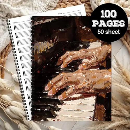Cuaderno de música A4 con 50 hojas de pentagrama para composición y aprendizaje musical 3