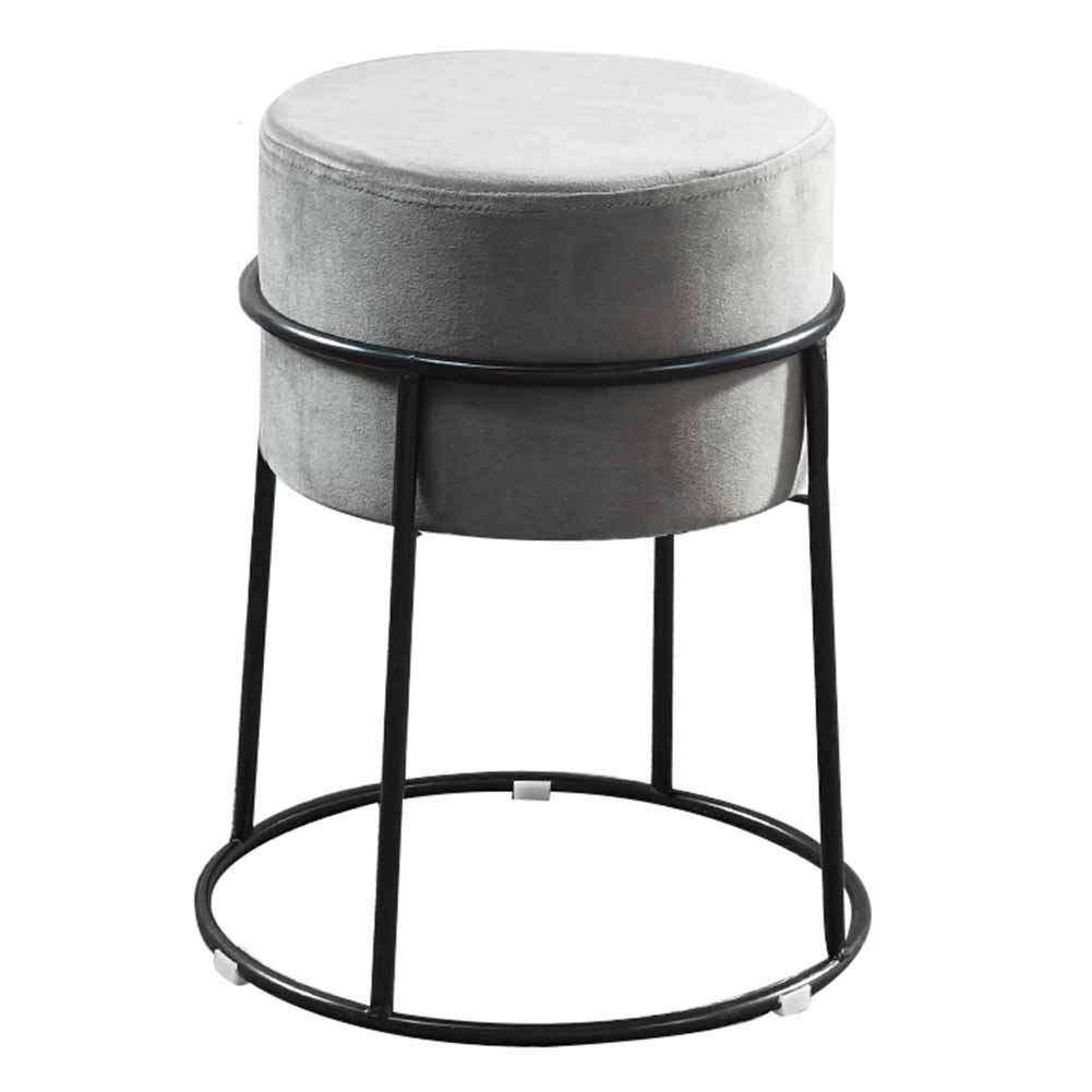 Taburete de maquillaje reposapiés gris y taburete redondo para zapatos 47cm