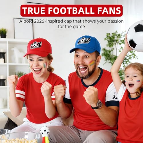 Gorra de fútbol ajustable 2026 roja unisex miniatura 6
