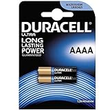 Duracell MX2500 Batterie für den Hausgebrauch, AAAA Alkalin, Einzelbatterie, AAAA, Alkalin, 2 Stück, Schwarz, Gold, 18 g