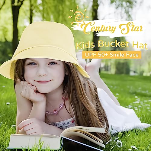 Century Star Kids Bucket Hat Upf 50+ Smile Face Boys Girls Sun Hats For Kids Summer Beach Sun Protective Hat Wide Brim Beige #TOP5