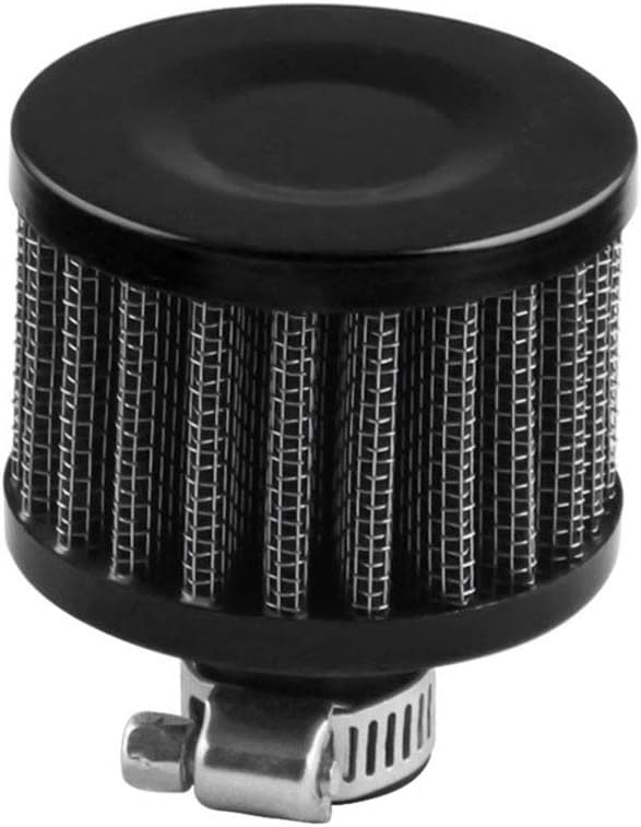 Universal 12mm Air Filter for Car Cone Cold Air Intake Filter Turbo Vent Crankcase Breather Filter (Black)