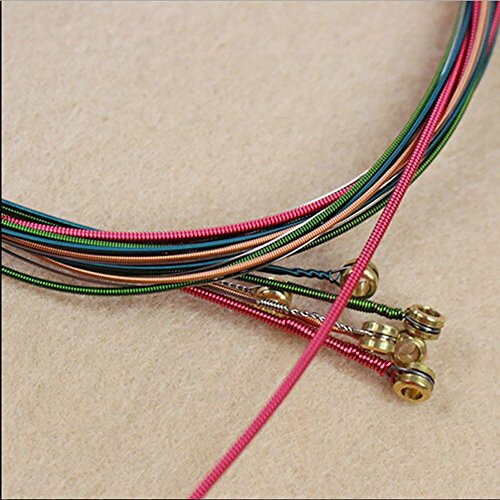 Geshiglobal Lot de 6 cordes en acier pour guitare acoustique Couleurs arc-en-ciel - Les Beatles, Paul McCartney, John Lennon, RIngo Starr, George Harrison Geshiglobal Lot de 6 cordes en acier pour guitare acoustique Couleurs arc-en-ciel – Image 4