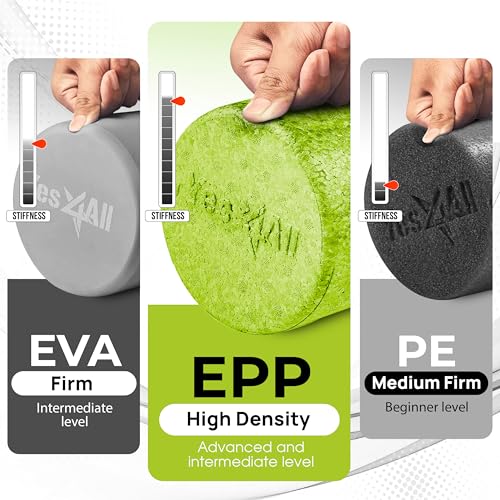 image for Yes4All High Density Foam Roller for Back, Variety of Sizes & Colors f