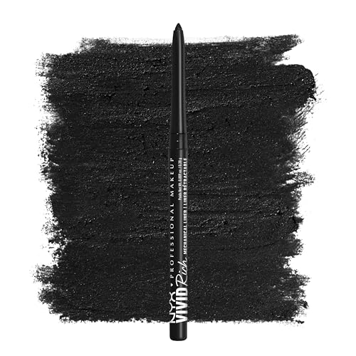 NYX PROFESSIONAL MAKEUP Mechanical Eye Pencil,Vivid Rich Mechanical, Creamy Retractable Eyeliner – Always Onyx, Black Eyeliner