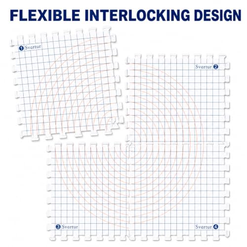 Image of Svartur Blocking Mats for Knitting, 4-Pack with Grid and Circle Markings