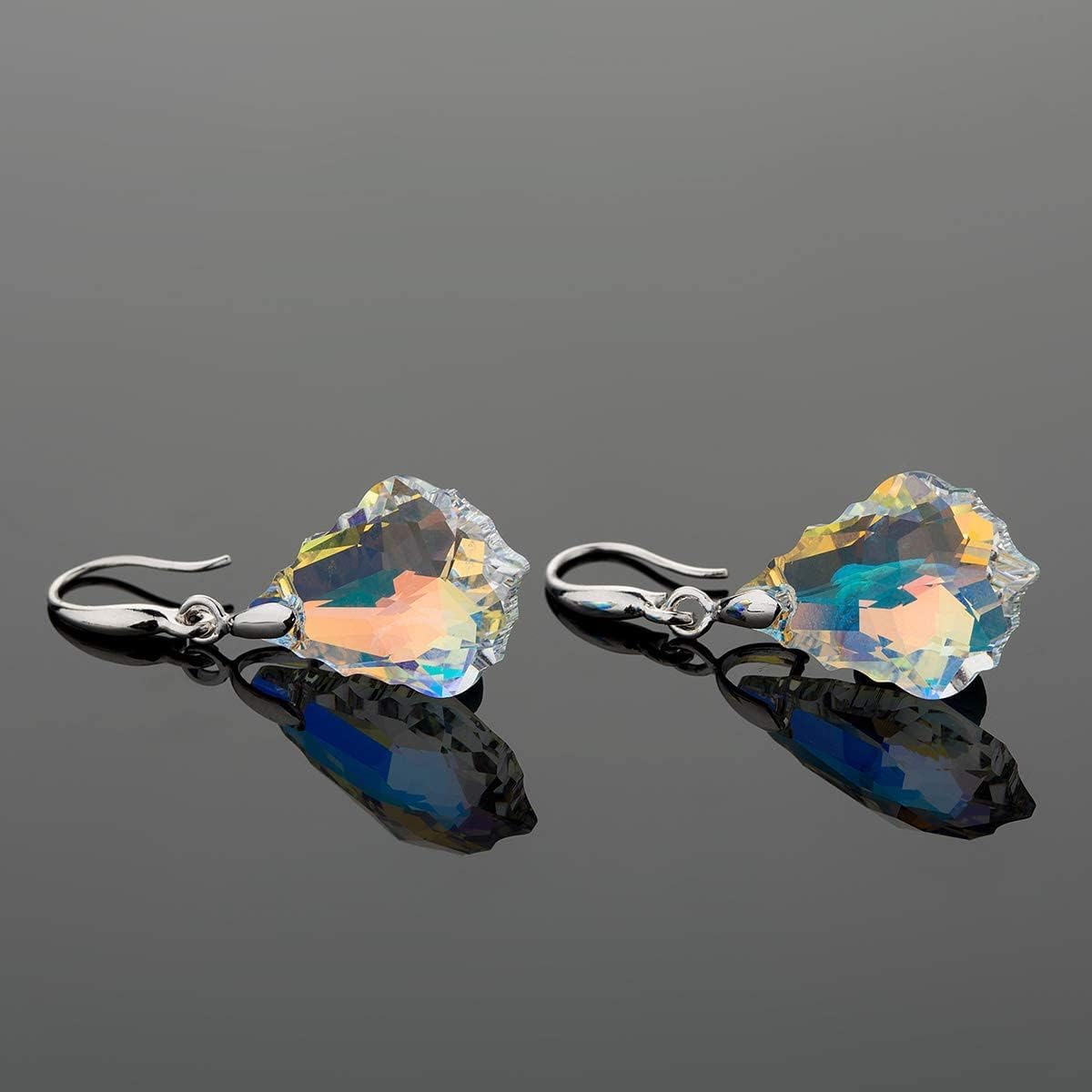 Austrian Crystal Baroque Teardrop Dangle Hook Earrings for Women 14K Gold Plated Drop Earring Hypoallergenic Jewelry - Image 6