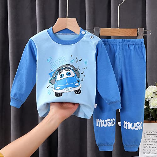 Image of Bold N Elegant Cute Car JCB Cartoon Printed Tshirt Pyjama Set for Little Boy Girl Baby Clothing Set Tee Pant Newborn Gift Set