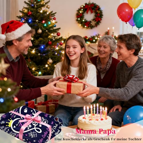 ZQYMM Kuscheldecke Tochter Geschenke von Mama und Papa Mädchen 150 x 200cm – Ansicht 2