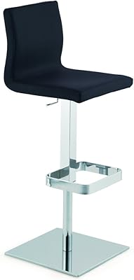 Barhocker Schwarz Mit Lederlehne - Höhenverstellbar & Drehbar Bis 110cm