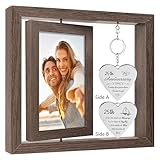 HELORAY 25th Wedding Anniversary Picture Frame Gifts for Couple Unique 25 Silver Anniversary Presents 25 Year Anniversary Decorations Gifts for Husband Wife Friends Parents Her Him