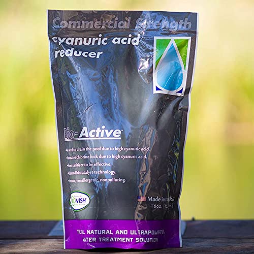 Bio-Active Ba-Car-08 Non Polluting 100-Percent Cyanuric Acid Reducer Powder For Commercial And Residential Swimming Pools, 16 Ounces #TOP6