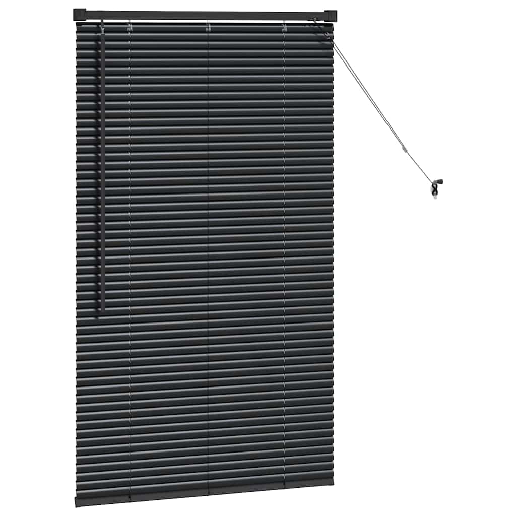 Balkenjalousien Schwarz 130 x 70 cm Aluminium Fensterrollo Sichtschutz Sonnenschutz Verdunkelung Innenmontage