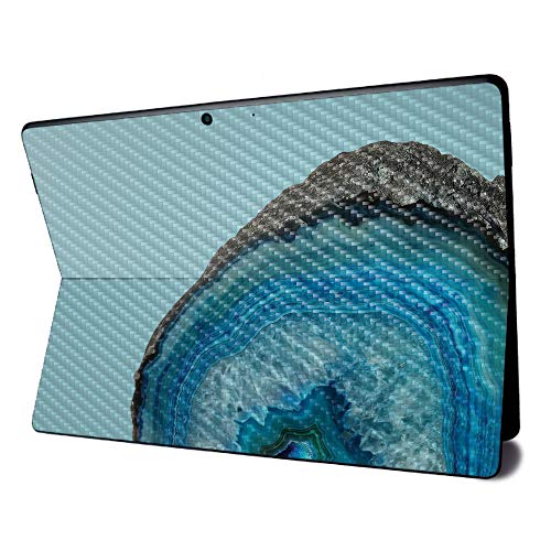 Image of MightySkins Carbon Fiber Skin for Microsoft Surface Pro X - Blue Agate | Textured Carbon Fiber Finish | Easy to Apply, Remove, and Change Styles | Made in The USA